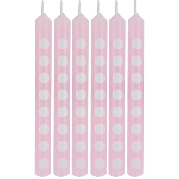 24 Creative Converting Cake Candle, 2.25", Classic‎ Pink Polka Dot (2x 12) - Picture 2 of 3